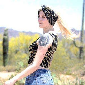 Hand Dyed Turban Headwrap / Headband Great w/ Dreads / Hair Piece / Festival Season / Versatile Tube / Dreadlocks / Free Size / Mixed Color