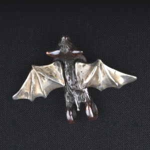 Small Bat Pendant by Leaanne Hartman in Sterling/Shibuichi image 1