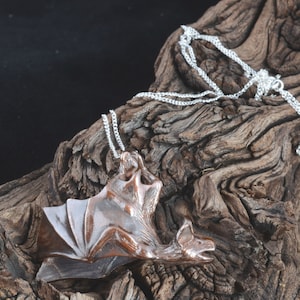 Bob Burkett Shibuichi Bat in Flight Pendant image 1