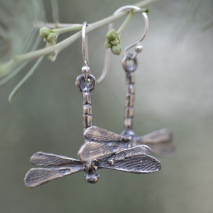 Dragonfly Earrings / Bob Burkett Design / Sterling Silver / Animal Charm / Jewelry