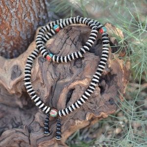 Contemporary Banded Agate 108 Bead Healing Mala w/ Black Coral Tassels / Spiritual Jewelry / Yoga Jewelry / Bhaisajyaguru dZi Prayer Bead