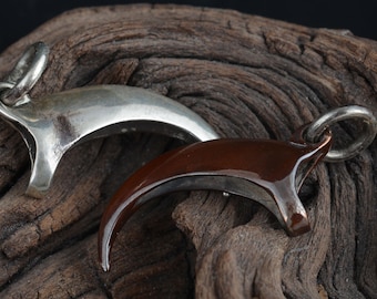 Bear Claw Pendant Sterling Silver Shibuichi Leaanne Hartman Southwest Jewelry