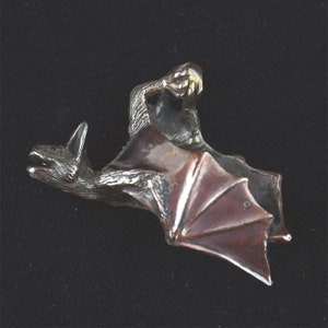 Bob Burkett Shibuichi Bat in Flight Pendant image 4