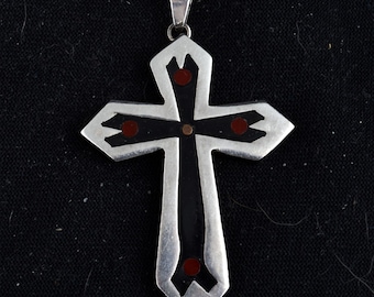Large Sterling Vintage Cross from Taxco Mexico /Tasco/Christian