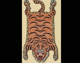 Tibetan Cut Out Tiger Rug