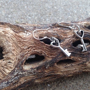 Key to your Heart Earrings / Sterling Silver Key / Jewelry / Turnkey / Love Charm / Magic