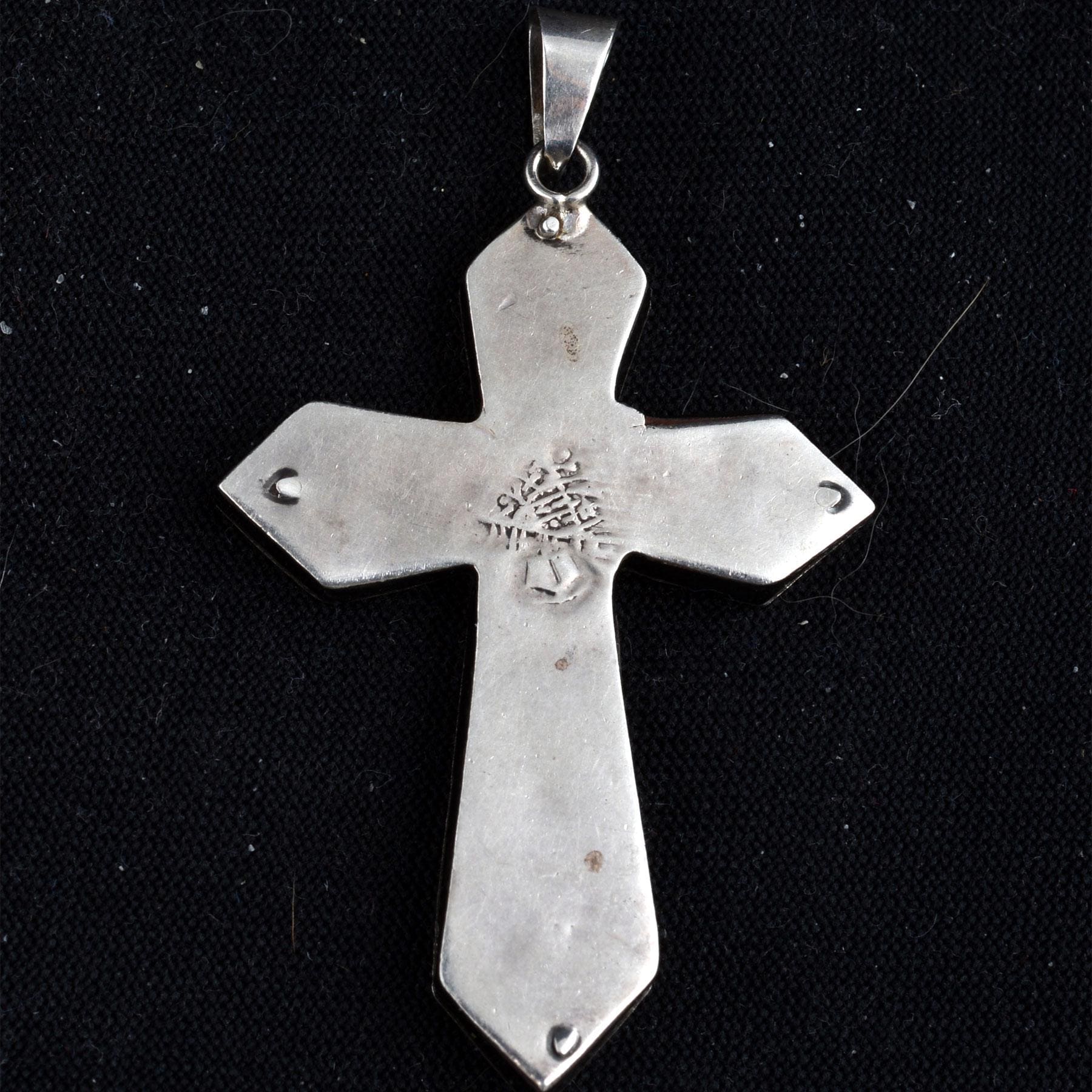 Large Sterling Vintage Cross From Taxco Mexico /tasco/christian - Etsy