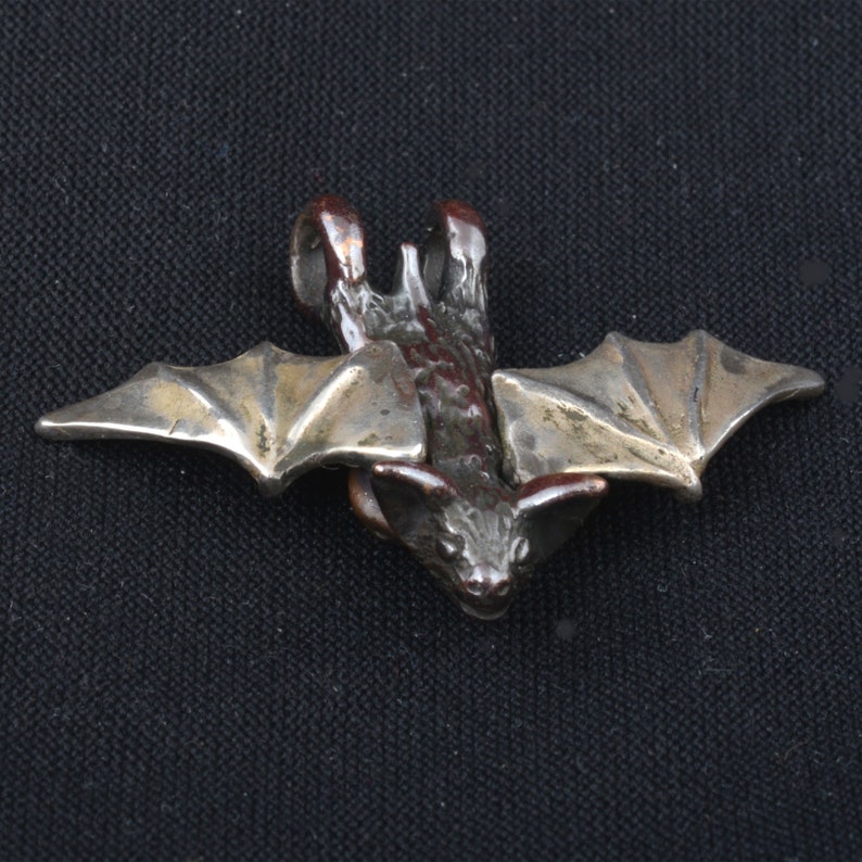 Small Bat Pendant by Leaanne Hartman in Sterling/Shibuichi image 2