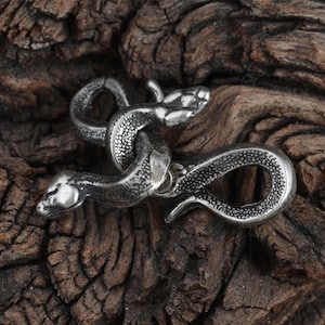 Serpent Clasp w/Magnets by Robert Burkett /Snake/Rattlesnake/Goth/Chinese/Celtic/Sterling Silver/Jewelry Designer/magnetic/Unique/fun