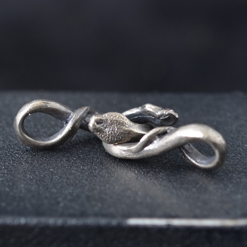 Snake Clasp by Robert Burkett / Sterling Silver Jewelers Clasp / Jewelry Designer / Collector / Design / Metal Jewelry / Hand Carved image 3