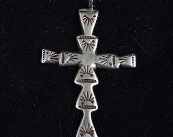 Large Sterling Vintage Cross /Christian/Dine/Navajo