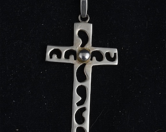 Large Sterling Vintage Cross from Taxco Mexico /Tasco/Christian