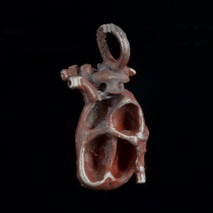 Anatomical Shibuichi Heart Pendant by Robert Burkett /Valentines Day / Gift / Lovers / Her / Him / Steampunk / Friendship / Cardiac image 3