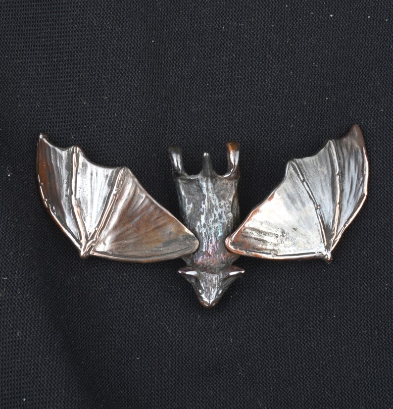 Small Bat Pendant by Leaanne Hartman in Sterling/Shibuichi image 3