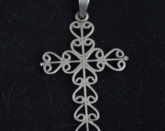 Large Sterling Vintage Cross /Christian