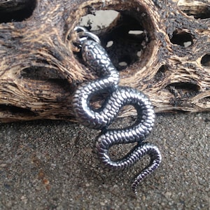 Sterling Silver Snake Pendant / Animal Totem / Steampunk / Medusa / Serpent / Snake Lady / Jewelry / Year of The Snake / Fine Metal