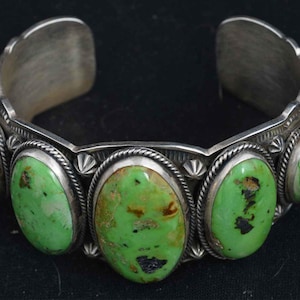 Navajo Bracelet by Gary Reeves, Sterling and Carico Lake Turquoise