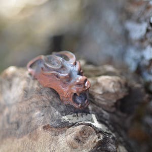 Shibuichi Dragon Head Slide Bead / Slide Bead / Copper Silver / Bob Burkett / For Jewelry Makers /