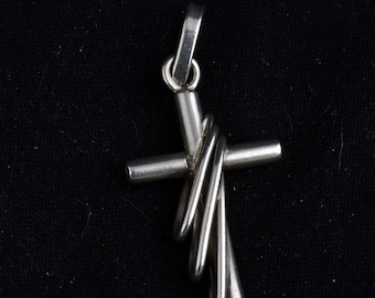 Large Sterling Vintage Cross from Taxco Mexico /Tasco/Christian