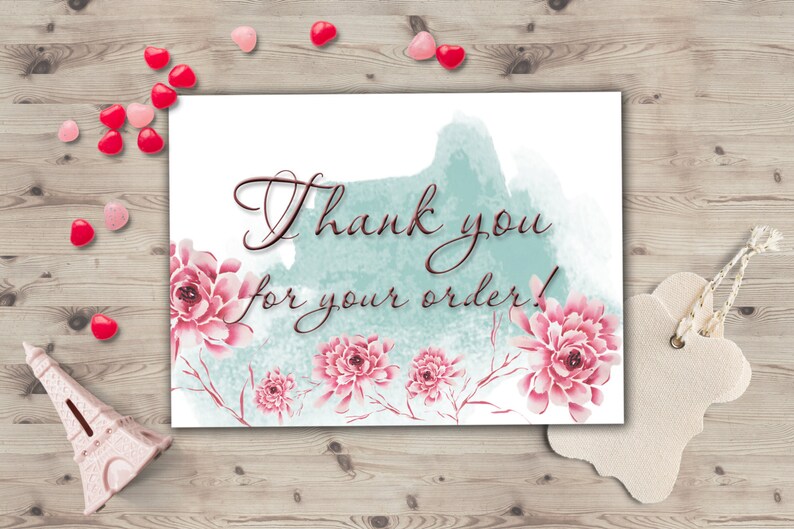 Thank for Your Purchase Card Thank You for Your Order | Etsy