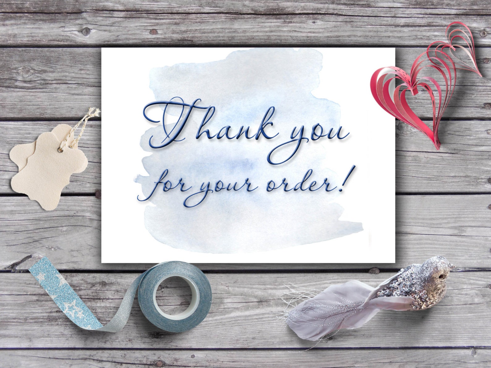 Thank for your purchase note, Thank you for your order card, Prin...