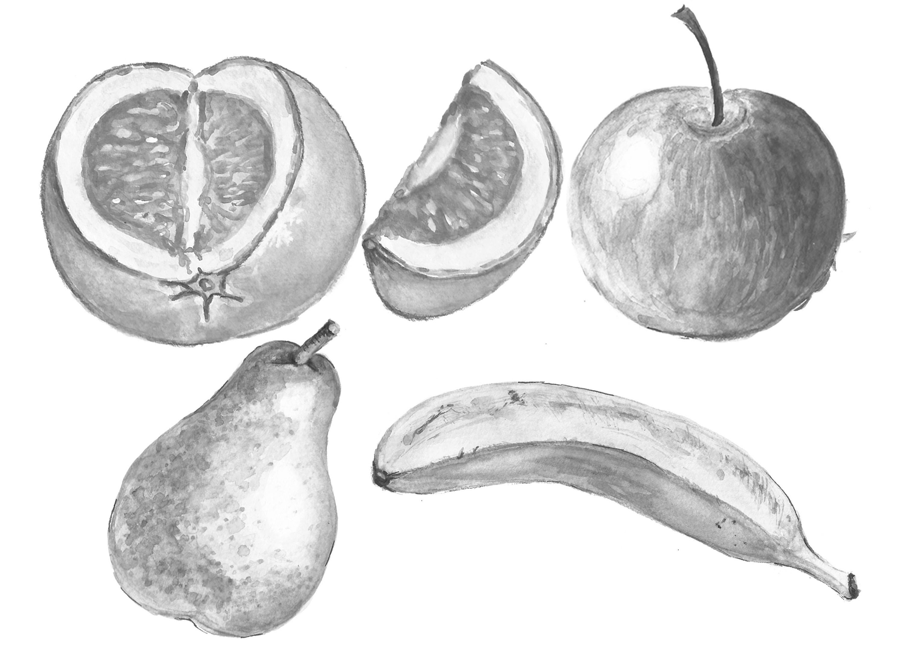 Watercolor Fruit Clipart. Food Hand Painted Cliaprt. Fruits Clip Art ...