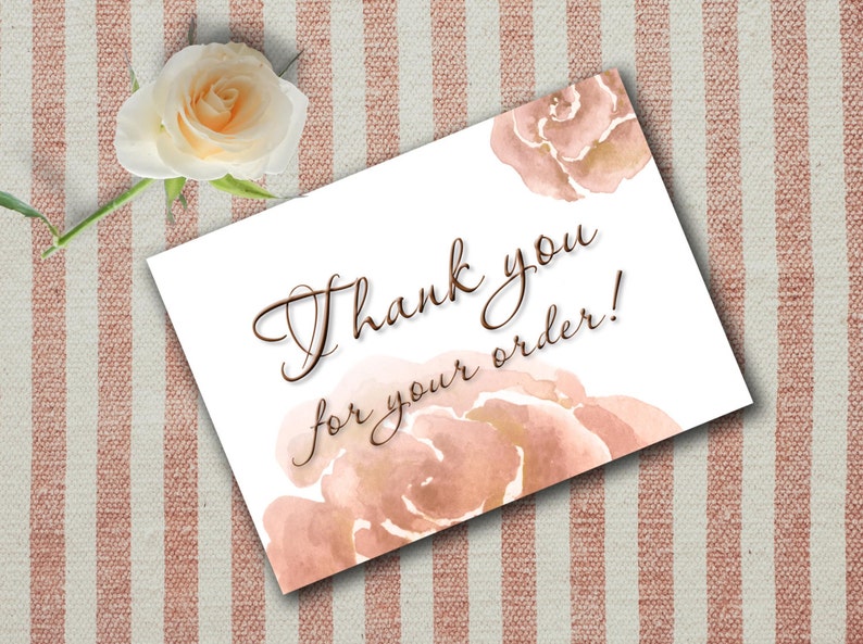 Thank you card Thank you for your order note Printable Thank Etsy
