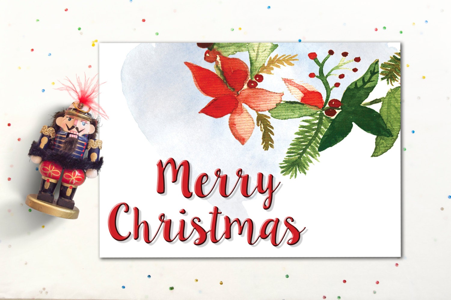 Printable Christmas Card Watercolor Digital Christmas Cards. - Etsy