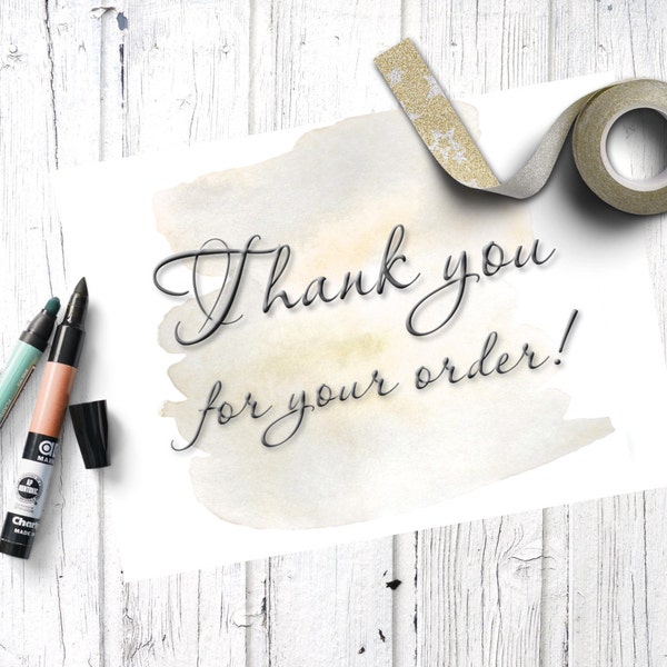 Thank for your purchase card, Thank you for your order, Printable Thank you card. Appreciation card.