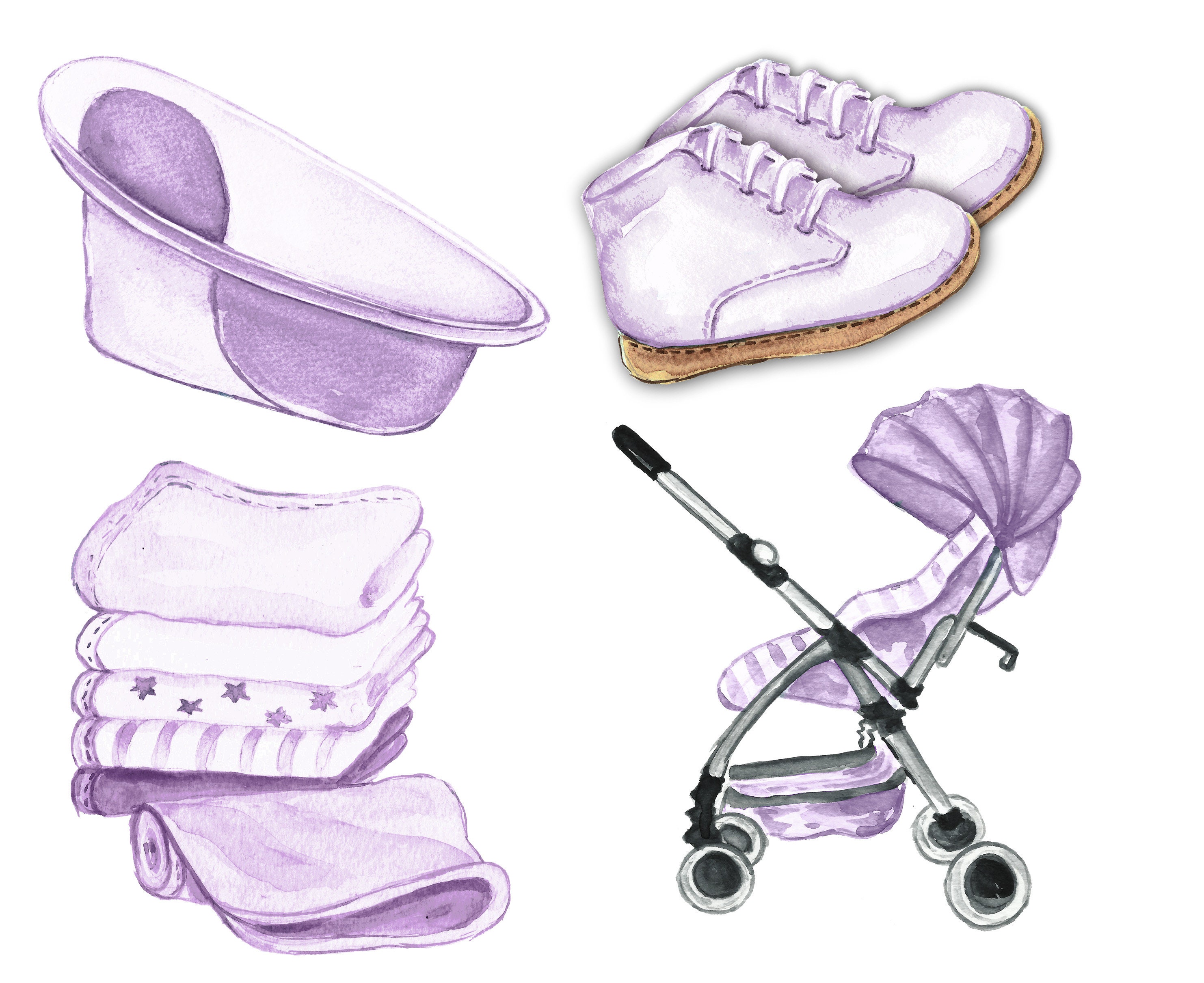 Shower Baby Clip Art. Watercolor African American Baby Clipart - Etsy