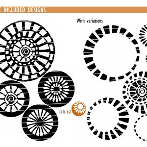 Sunburst stencils, svg cutting file, cricut, Silhouette Cameo, sun, frame, laser, digital download, png, dxf, eps