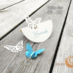 Mariposa colocar tarjetas, svg, dxf, cricut, cameo de silueta, plantilla, archivo de corte