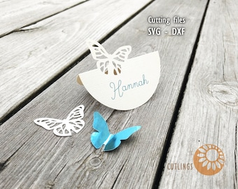 Butterfly place cards, svg, dxf, cricut, silhouette cameo, template, cutting file