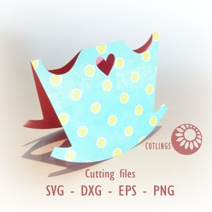 Cradle card cutting files, place card, svg, cricut, silhouette cameo, die cut, template, baby shower, baptism, eps, dxf