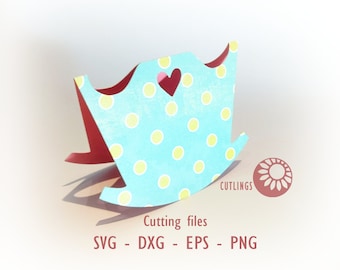 Cradle card cutting files, place card, svg, cricut, silhouette cameo, die cut, template, baby shower, baptism, eps, dxf