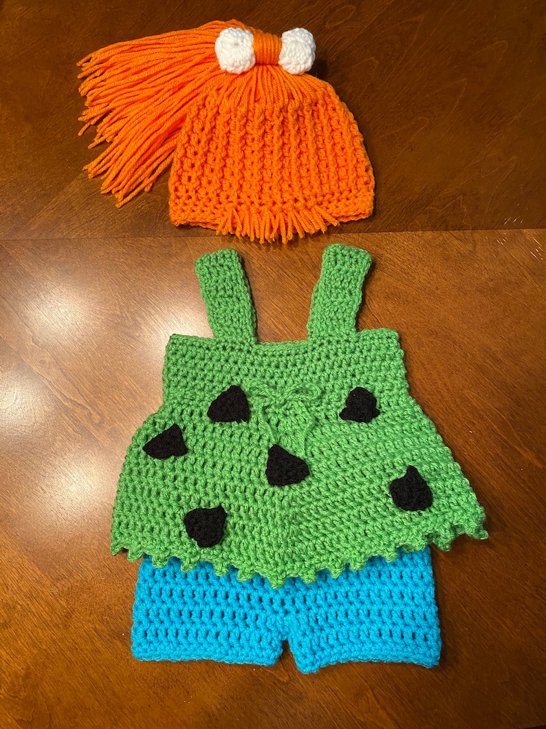 Crochet 3-5M Pebbles Costume Photo Prop