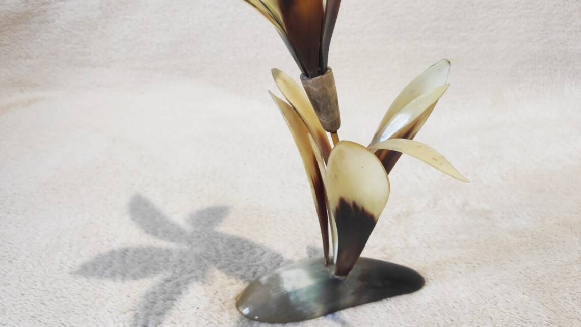 Flower Natural Cow Horn Carving Statue from Horn Figurine Etsy