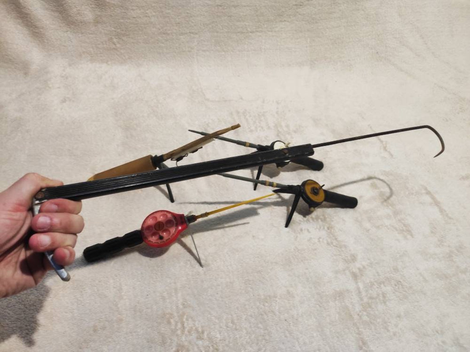 Old Fishing Gaff and fishing rods Fisherman's set fishing Etsy