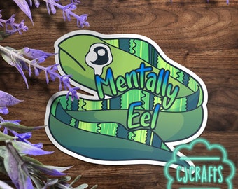 Pegatina de vinilo impermeable Mentally Eel