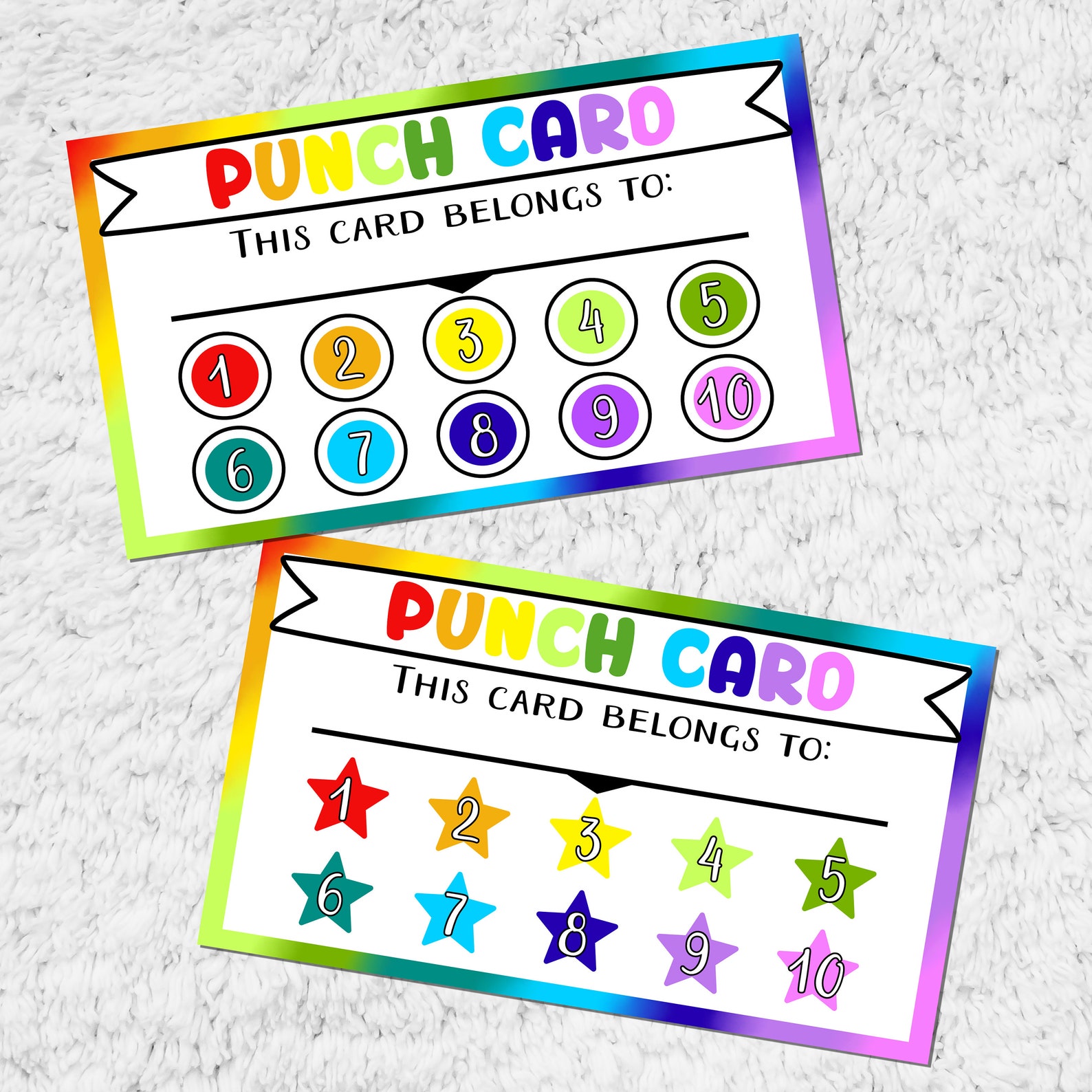 Classroom Incentives Punch Cards Homework Punch Card Etsy