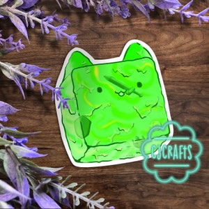 Gelcatinous Cube Sticker / Slime Cat Sticker / Slime Kitten / Gelatinous Cube Cat / DND Aesthetic / DND Monsters / Cute DND Art