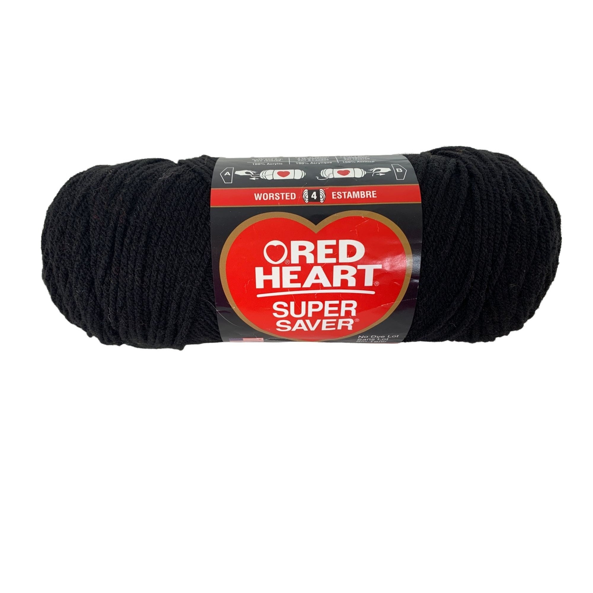 Red Heart Super Saver Yarn Black 312 Medium Worsted 7 Oz AT503 