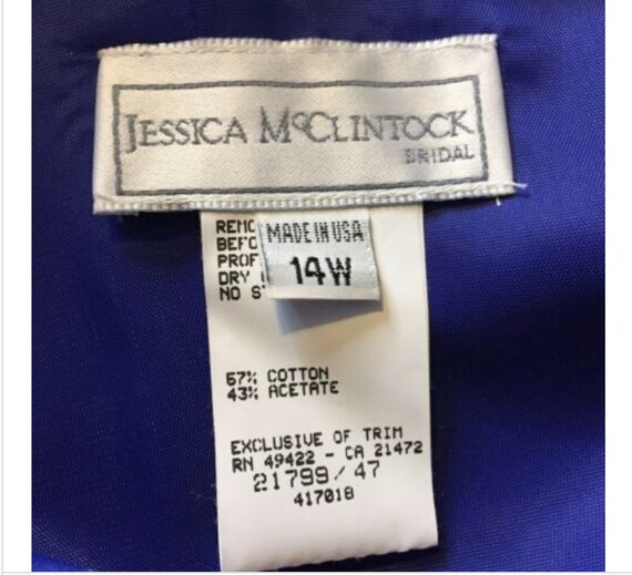 Vintage Jessica McClintock Bridal Dress Size 14W … - image 2