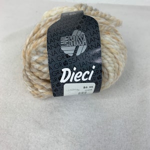 Lana Grossa Dieci Yarn Beige Ombre Merino Wool Blend 50 g 1.75 oz Italy AT398  NOS VTG HTF