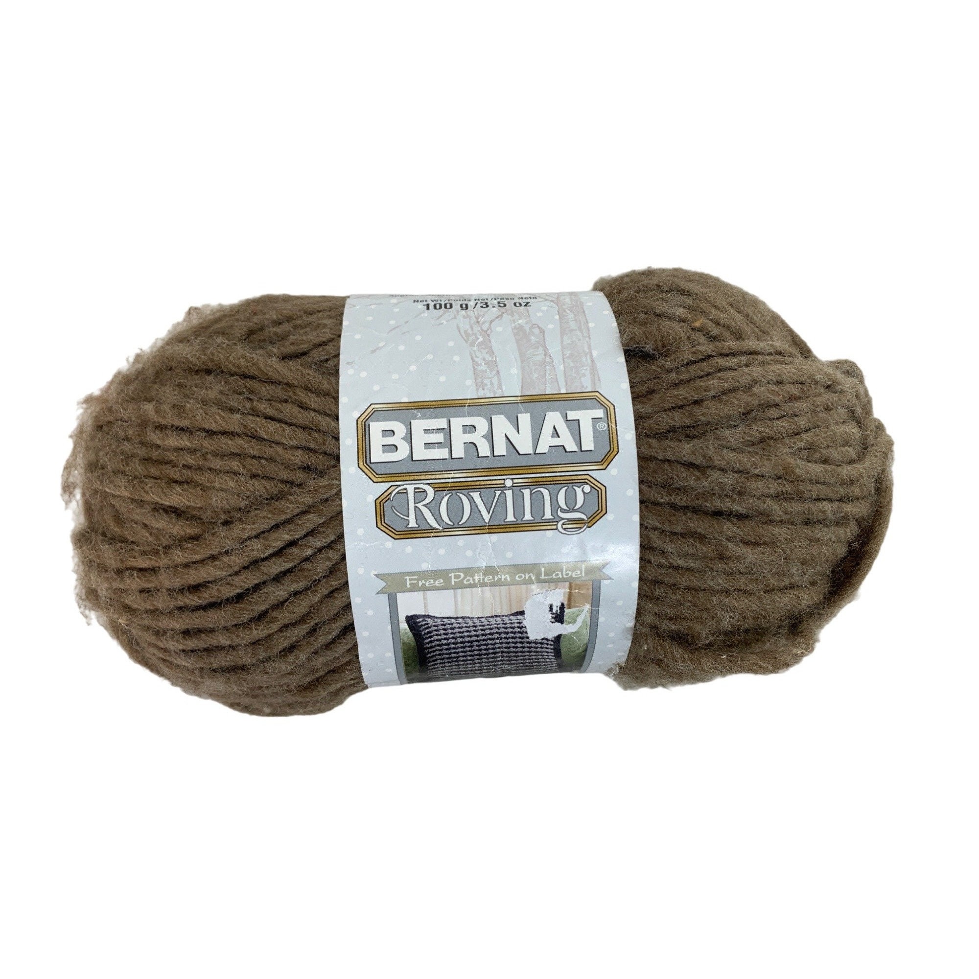 Bernat Roving Yarn Bark Brown 3.5 Oz Acrylic Wool AT609 