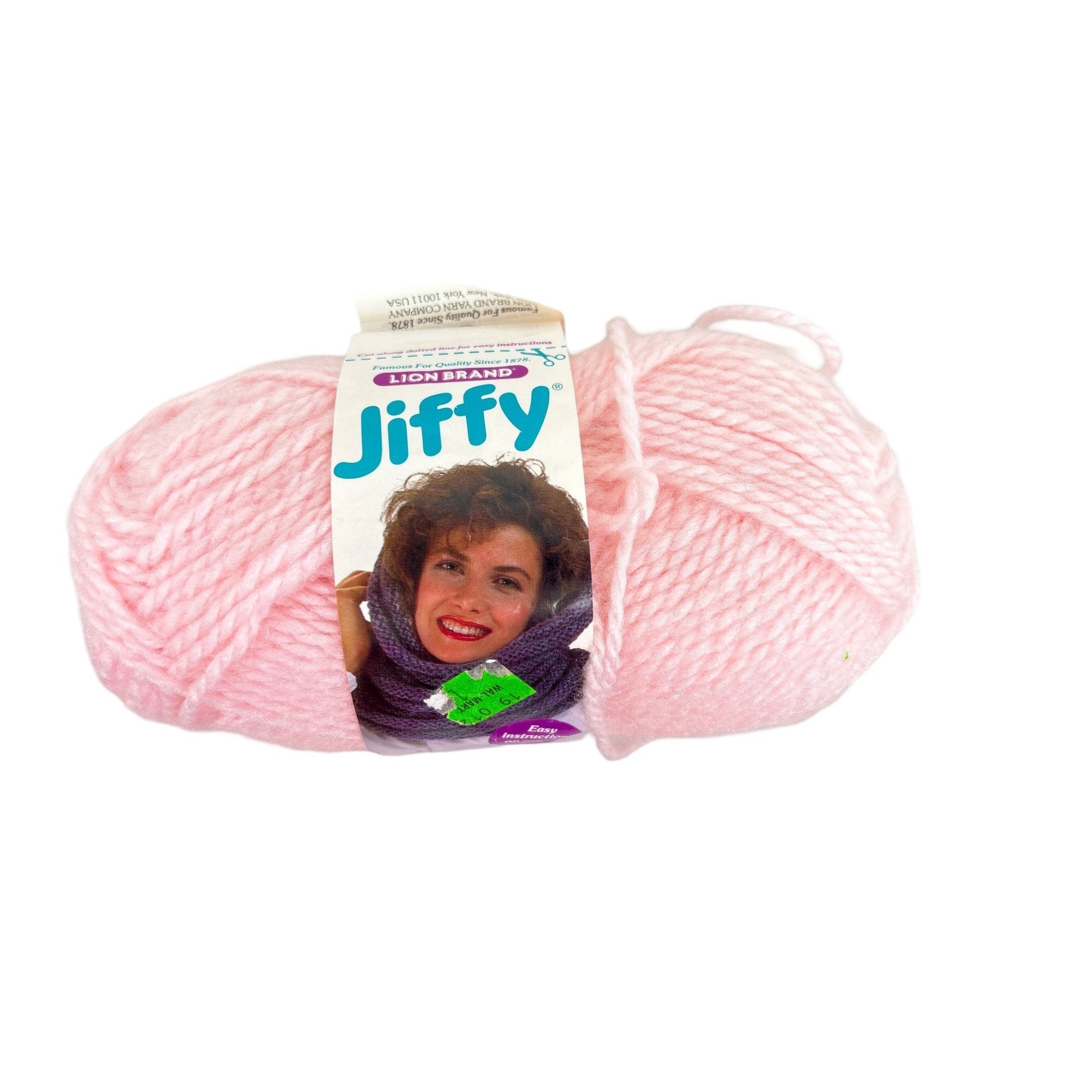 Lion Brand Jiffy Yarn 101 Light Pink Acrylic 3 Oz AT160 