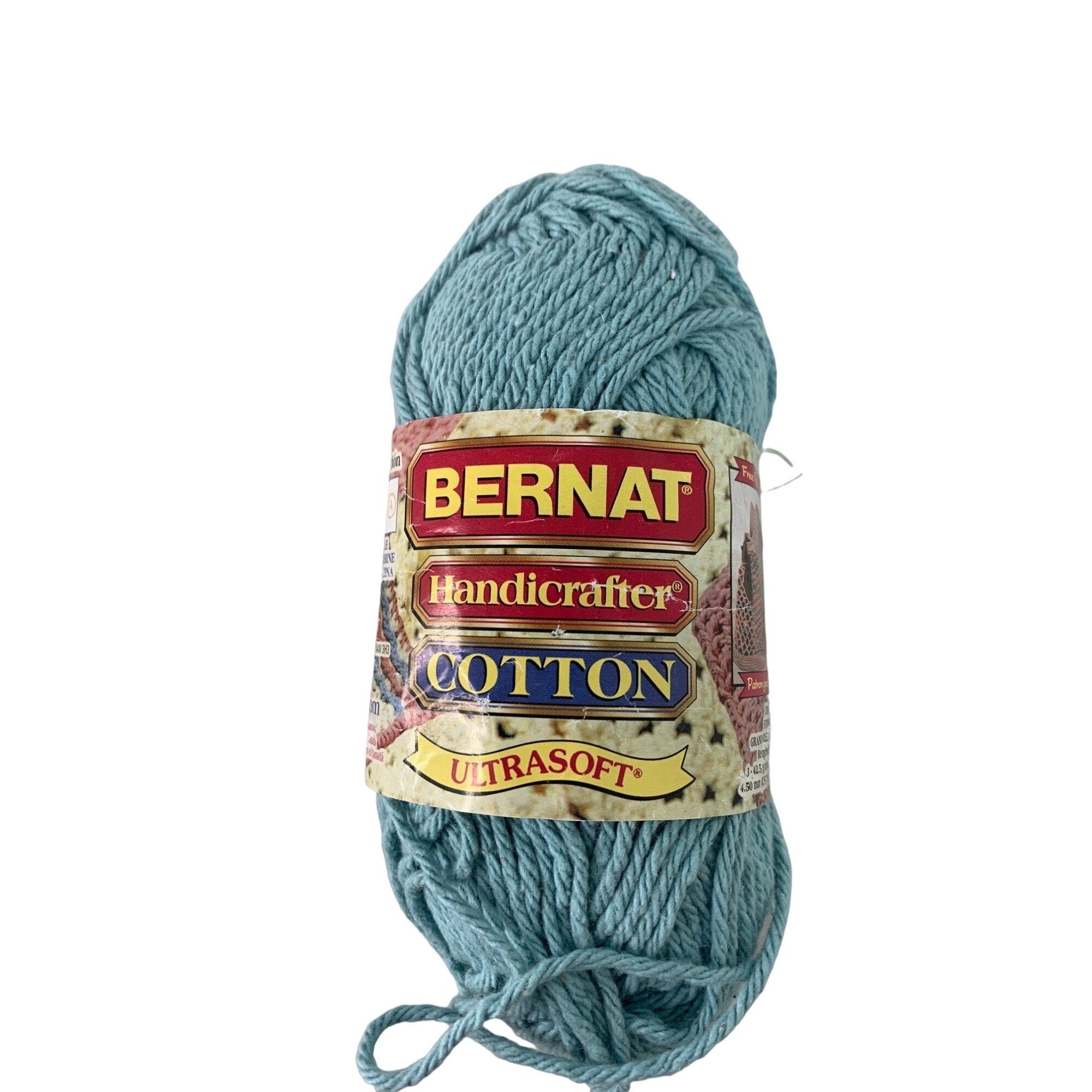 Bernat Handicrafter Cotton Ultrasoft Light Blue Yarn 1.75 Oz AT592