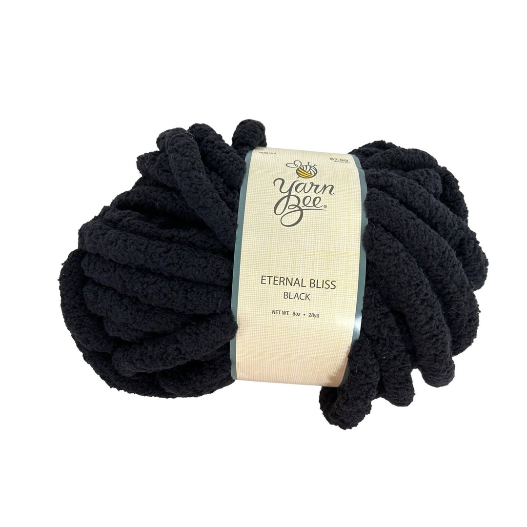 Yarn Bee Eternal Bliss Yarn Black 8 Oz Super Bulky AT364 