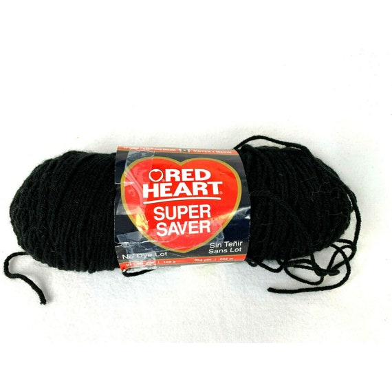 Red Heart Super Saver Yarn 312 Black 7 Oz AT331 