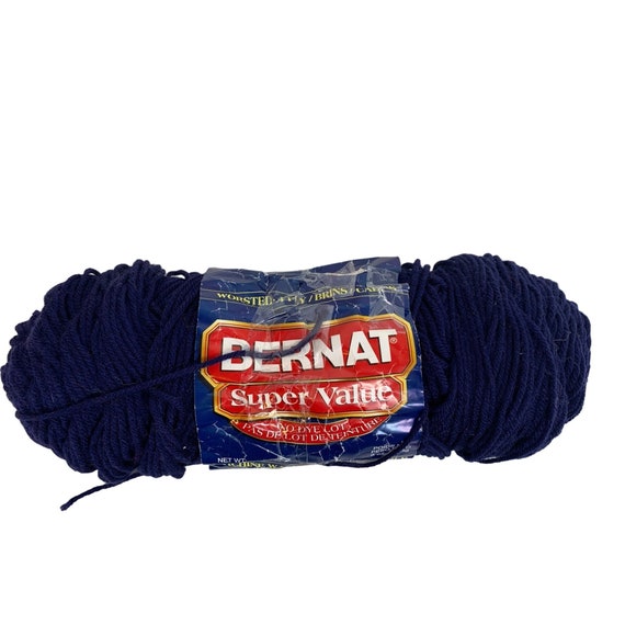 Bernat Super Value 4 Ply Yarn Navy Blue 5 7 8 Oz Acrylic AT624 Etsy Australia